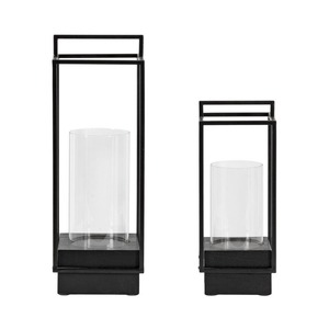 Linterna de vela de madera y hierro hecha a mano de primera calidad nueva forma para el hogar jardín decoración de eventos de Navidad - Product Image 1