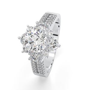 925 Sterling Silver Custom Women's <b>Fine</b> <b>Ring</b> Flower Shape with Brilliant Cut CZ Stone for Party Occasions Made in Vietnam - Product Image 1