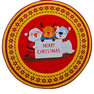 Jupe de sapin de Noël verte et rouge, couleurs classiques de Noël, tapis rond pour la décoration de la maison, couvre-sapin, accessoire festif pour les fêtes - Product Image 2