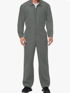Combinaison à manches longues à fermeture éclair pour homme, costume de mécanicien pour Halloween, couleur unie, salopette - Product Image 2