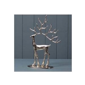 Ornement de cerf en aluminium argenté, décoration de noël moderne fabriquée en inde pour la maison, décoration suspendue, fête du nouvel an, 2023 - Product Image 1