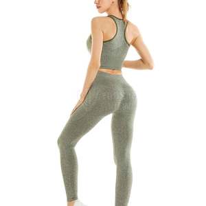 Conjunto de gimnasio para mujer de alta fabricación Venta en Línea 2 piezas Ropa deportiva de yoga sin costuras Patrón sólido Conjunto de yoga al por mayor - Product Image 2