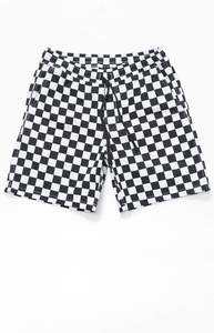 Shorts de course à carreaux pour hommes, imprimé damier noir et blanc, shorts en molleton, streetwear Y2K, logo personnalisé, graphique - Product Image 6