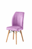 Fauteuil de salle à manger Alessa, style moderne et luxueux, revêtement en coton, pieds en bois, écologique, garantie 1 an, best-seller pour la maison et l'hôtel
