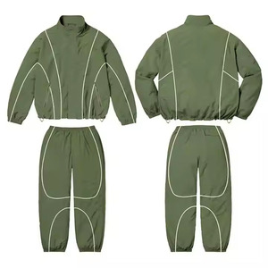 Survêtement coupe-vent en nylon logo personnalisé unisexe Ensemble veste de jogging décontracté 2 pièces pour hommes à la mode Coupe-vent unisexe - Product Image 1