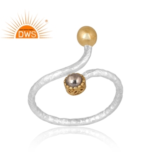 แหวนพลอยไพไรต์ธรรมชาติเงินสเตอร์ลิงเครื่องประดับออกแบบได้ตามต้องการของขวัญสำหรับผู้หญิงสำหรับผู้หญิงสินค้ามาใหม่ - Product Image 1