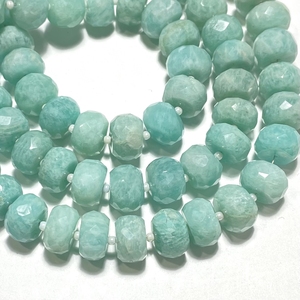 Perles en forme de rondelle à facettes en amazonite 10-10.5MM perles de pierres précieuses vertes pour la fabrication de bijoux - Product Image 3