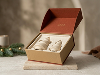 Ensemble cadeau de bougies parfumées de Noël de luxe, bougies en forme de cône spiralé, revêtement UV, gaufrage, boîte personnalisée avec logo pour les fêtes