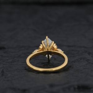 Anillo solitario de corte Marquesa para mujer 925 Plata y 10K 14K 18K oro VVS1 Moissanite Diamantes Joyería bodas 14K Metal pureza - Product Image 5