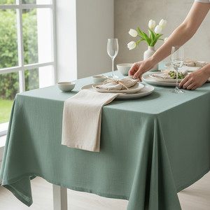 Soft Cotton Solid Luxury <b>Tablecloth</b> 140x180cm Eco Friendly Durable Premium Quality Fabric Farmhouse Dining Rustic Wedding - Product Image 3