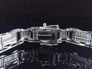 Bracelet élégant à maillons rectangulaires en or blanc 10 carats, diamant cultivé en laboratoire, bijoux de luxe personnalisés pour hommes - Product Image 6
