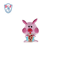 Écussons de broderie personnalisés Badges drôles d'animaux Autocollant brodé fer sur appliques