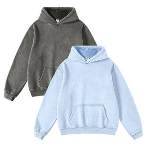 Sudadera con capucha lavada con ácido de 100% algodón personalizada, sudaderas vintage de peso pesado Terry en blanco de gran tamaño, sudaderas con capucha para hombre, piedra cuadrada - Product Image 2