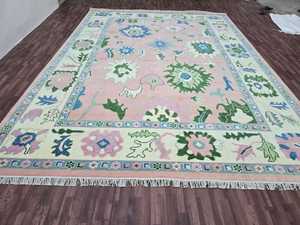 Hecho EN LA India Alfombras de lana fina hechas a mano Suave anudado a mano Tamaño personalizable 5x8 a 12x14 para oficina en casa y hoteles color vibrante - Product Image 6