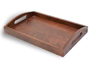 Plateau de service à thé et à café en bois moderne le plus vendu plat de service de forme rectangulaire avec artisanat en métal pour se divertir - Product Image 6