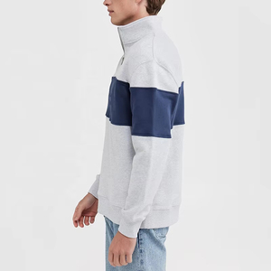 Ropa de calle clásica para hombre, suéter con media cremallera, venta al por mayor, logotipo personalizado, sudadera con cremallera 1/4 para hombre, sudadera térmica con cremallera de cuarto para hombre - Product Image 5