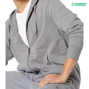 Wholesale <b>Black</b> Winter Cardigan Zipper Hoodie High Quality Hoodie Man Sweater Regular <b>Fleece</b>/French Terry Breathable Quick-Dry - Product Image 4