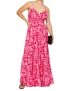 เดรสยาวสีชมพูวินเทจสำหรับผู้หญิงเดรสยาวแขนกุดหรูหราขนาดกลางขนาดใหญ่พิเศษสำหรับฤดูร้อนจากอินเดีย - Product Image 6