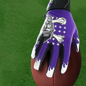 Nouveaux gants de football américain pour hommes service OEM de haute qualité gants de rugby sur mesure gants de sport collants à doigts entiers - Product Image 6