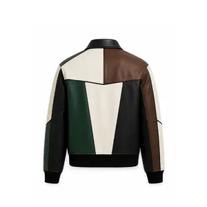 Chaqueta Bomber Reversible de Cuero Genuino con Estampado de Calavera y Cierre de Cremallera - Product Image 2