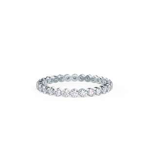Forme ronde Lab Grown Diamond Eternity Band VVS Clarity DEF Couleur Bague en or massif 14K pour femmes Bijoux - Product Image 2