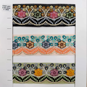 Elegant Embroidered Floral <b>Lace</b> Trim for Home Textile for <b>Curtains</b> Upholstery Bags Shoes Gifts - Product Image 1