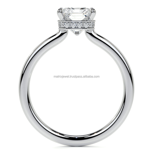 3 Carat Single Emerald Cut VVS Moissanite Diamond Ring Made in <b>Solid</b> 925 <b>Silver</b> with Any Gold Plating for Women Christmas Gift - Product Image 5