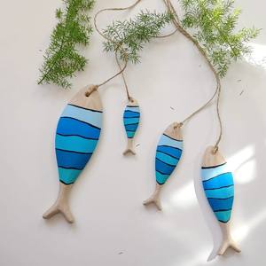 Pez colgante de madera de colores para pared, decoración del hogar, pez de madera montado en la pared - Product Image 2