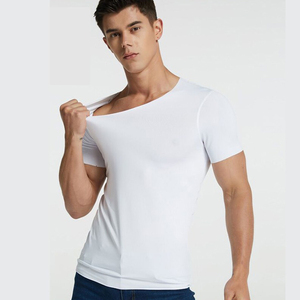 Camiseta con cuello en V para hombre de calidad de exportación, camiseta ajustada para gimnasio de la mejor calidad - Product Image 2