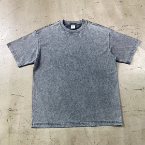 T-shirts en coton surdimensionnés pour hommes, mode masculine, impression de logo, lavage à l'acide vintage, tissu d'été personnalisé en gros - Product Image 4