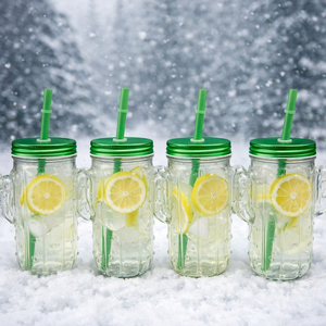 Vaso de vidrio de cactus de 400ml con tapa y pajita, jarra reutilizable para bebidas, vaso para café helado, burbujas, fiestas de verano, OEM ODM - Product Image 1