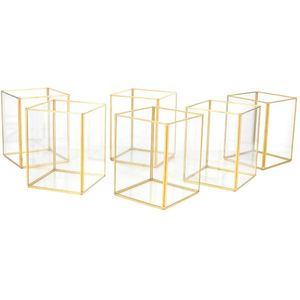 Juego de 6 Portavelas Geométricos Modernos de Hierro para Centro de Mesa de Boda - Product Image 2