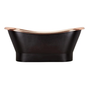 Bañera Independiente de Cobre Sólido Hecha a Mano Divris DRC-7307B, Acabado Pátina Antigua Martillada a Mano, Interior/Exterior de Cobre, Personalizable - Product Image 3