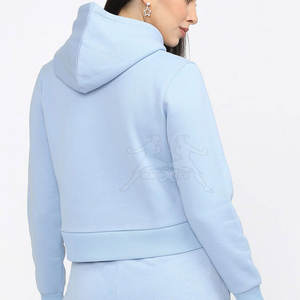 เสื้อฮู้ดแบบสวมหัวมีสไตล์ของผู้หญิงเสื้อครอปแบบสวมหัวสำหรับชุดสวมใส่สบาย - Product Image 3