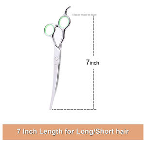 Tijeras de Aseo para mascotas con pulido de espejo de la mejor calidad, hoja curva, tijera de corte de pelo de animales de acero metálico con reposapiés - Product Image 2