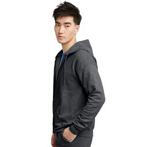 Capreze Men's Long Sleeve Casual <b>Jumper</b> Tops Dark Gray Pullover Hoodie with Zipper Autumn Loungewear hoodies - Product Image 5