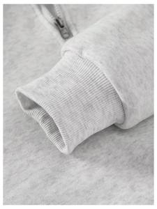 Sweat à capuche zippé quart de tour en molleton de coton gris uni de qualité supérieure pour homme, style streetwear, unisexe, prix raisonnable pour la saison hivernale - Product Image 4