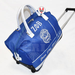 Sac de voyage à roulettes brodé pour femmes Zeta Phi Beta Soror |   Sac de voyage matelassé personnalisé pour femmes, broderie de la sororité ZPB - Product Image 1