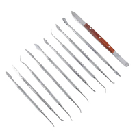 12 pièces Kit de sculpteurs de cire équipement de laboratoire ensemble d'outils de sculpture de cire Kit en acier inoxydable outil de dentiste de sculpteur de cire