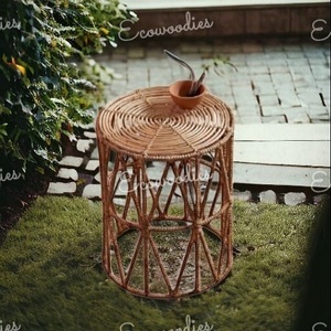 ม้านั่งไม้ไผ่ดีไซน์ใหม่สำหรับบ้านห้องรับประทานอาหารห้องนอนห้องครัวและสวนพร้อมคอนโซลฝังกระดูก - Product Image 3