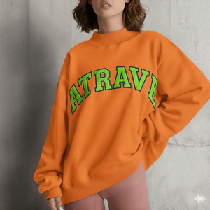 Women's Casual Autumn/Winter Oversized Fleece Mock Neck Sweatshirt Pullover Vintage <b>Drop</b> Shoulder Long Sleeved Front Custom Logo - Product Image 1