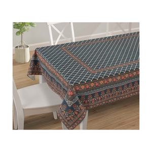 Mantel bordado de algodón orgánico con hojas verdes, certificado OEKO TEX, textura de lavado suave 280 GSM para decoración de comedor familiar al aire libre - Product Image 6