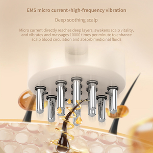 หน้าแรกใหม่การออกแบบฟันโลหะอุปกรณ์ดูแลเส้นผมการสั่นสะเทือนหนังศีรษะนวดหวีผม Regrowth แปรงนวด - Product Image 4