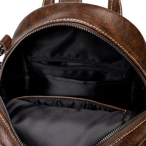Mochila Antirrobo Vintage para Hombre, de PU Suave e Impermeable, con Puerto USB, Cierre de Cremallera Geométrico, Gran Capacidad, Bolsa de Viaje - Product Image 6