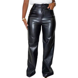 กางเกงหนังผู้หญิงสีดำเงาทรงคลาสสิก คุณภาพพรีเมียม เนื้อนุ่ม ใส่ได้ทุกวัน - Product Image 1