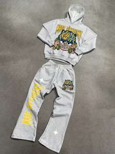 Survêtement à capuche pour homme, streetwear d'hiver personnalisé, avec un tissu polaire vintage uni, respirant, option taille plus - Product Image 4