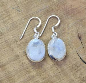 925 argent Sterling filles mode boucles d'oreilles goutte naturel à facettes arc-en-ciel pierre de lune pierre précieuse paire coupe arc-en-ciel pierre de lune pierre précieuse - Product Image 4