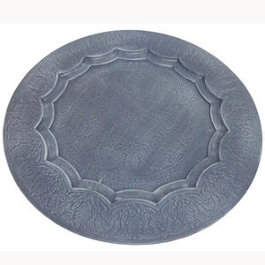 Assiette ronde en métal de luxe patine grise assiettes de service pour restaurant maison assiettes décoratives personnalisées en vrac artisanat - Product Image 2