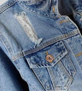 Veste en jean pour femmes pour la saison d'hiver Vestes en jean pour femmes Manteaux en jean déchirés à manches longues - Product Image 4