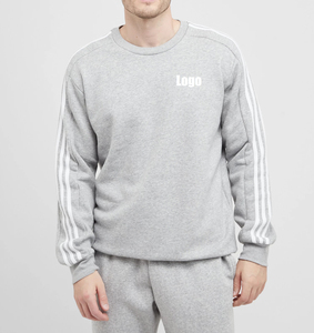 เสื้อสเวตเตอร์โอเวอร์ไซส์ของผู้ชายผ้าคอตตอน100% แถบข้างเสื้อสเวตเชิ้ตตามท้องถนนสำหรับฤดูใบไม้ร่วง - Product Image 5